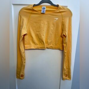 Gymshark Long Sleeve Athletic Crop Top in Yellow LIKE NEW
